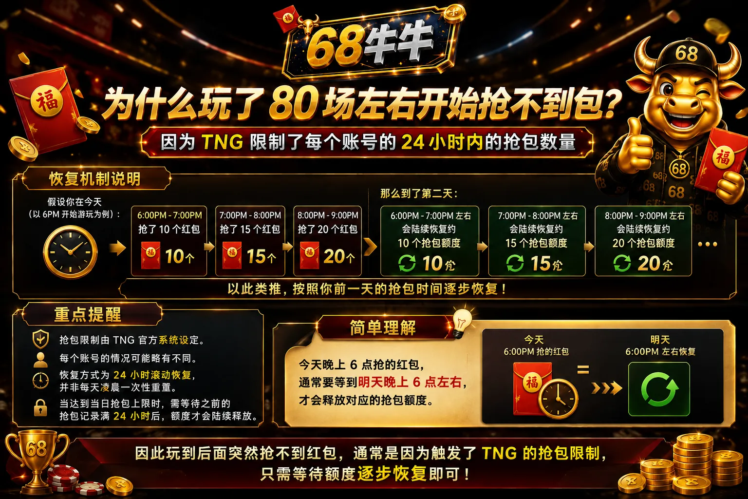 68牛牛 TNG 抢包限制说明图